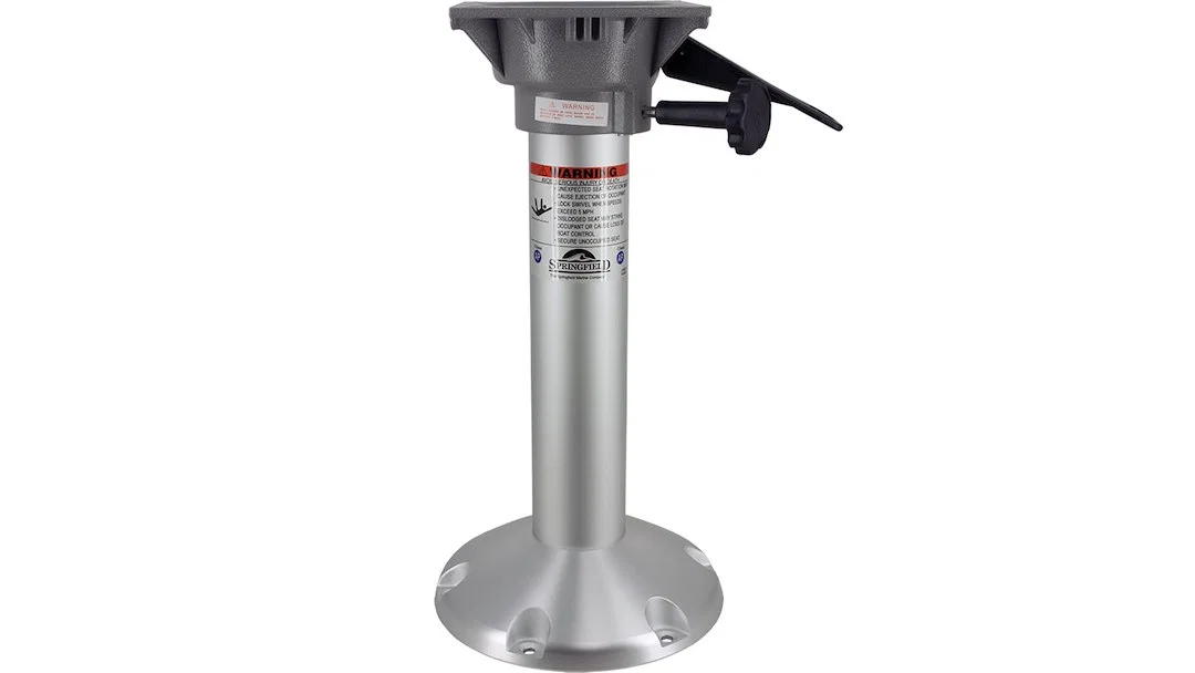 1240629-L – SPRINGFIELD Boat Seat Pedestal, Fixed Height Pedestal 18 Inch Post Height 2-7/8 Inch Post Diameter Anodiz...